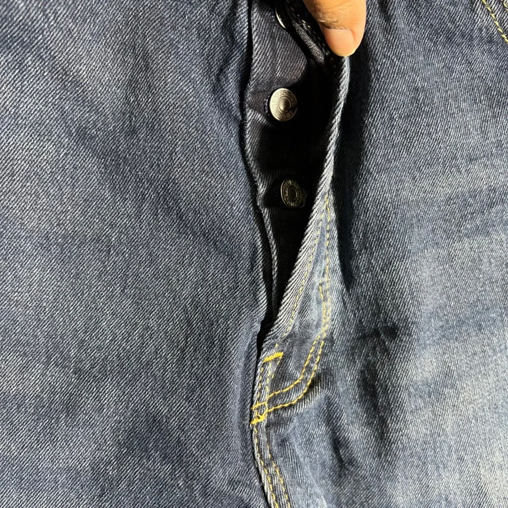 Levis 501 Original Fit Mens Blue Straight Leg Button Fly Jeans 38x32